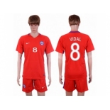 Chile #8 Vidal Home Soccer Country Jersey