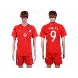 Chile #9 Pinilla Home Soccer Country Jersey