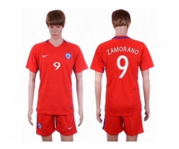 Chile #9 Zamorano Home Soccer Country Jersey