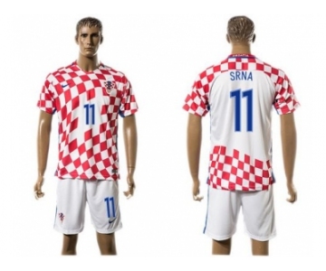 Croatia #11 Srna Home Soccer Country Jersey