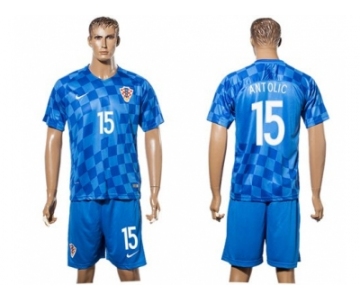 Croatia #15 Antolic Away Soccer Country Jersey