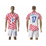 Croatia #17 Mandzukic Home Soccer Country Jersey