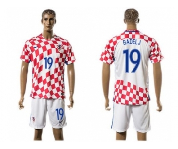 Croatia #19 Badelj Home Soccer Country Jersey