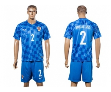 Croatia #2 Vrsaljko Away Soccer Country Jersey