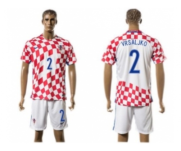 Croatia #2 Vrsaljko Home Soccer Country Jersey