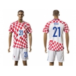 Croatia #21 Vida Home Soccer Country Jersey