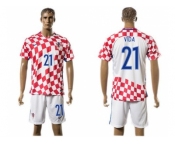 Croatia #21 Vida Home Soccer Country Jersey