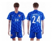 Croatia #24 Badelj Away Soccer Country Jersey