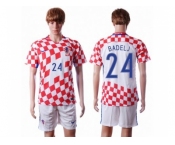 Croatia #24 Badelj Home Soccer Country Jersey