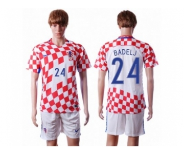 Croatia #24 Badelj Home Soccer Country Jersey