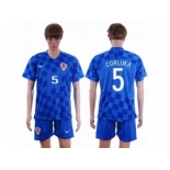 Croatia #5 Corluka Away Soccer Country Jersey