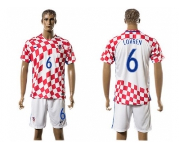 Croatia #6 Lovren Home Soccer Country Jersey