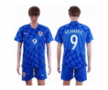 Croatia #9 Kramaric Away Soccer Country Jersey