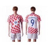 Croatia #9 Kramaric Home Soccer Country Jersey