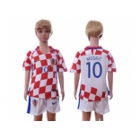 Croatia #10 Modric Home Kid Soccer Country Jersey