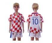 Croatia #10 Modric Home Kid Soccer Country Jersey