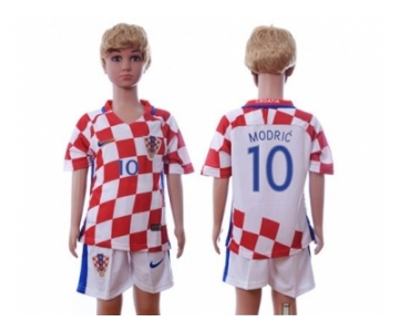 Croatia #10 Modric Home Kid Soccer Country Jersey