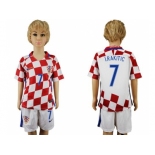 Croatia #7 I.Rakitic Home Kid Soccer Country Jersey