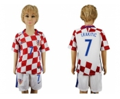 Croatia #7 I.Rakitic Home Kid Soccer Country Jersey