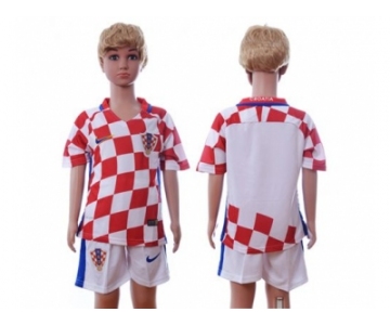 Croatia Blank Home Kid Soccer Country Jersey