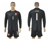 Czech #1 Cech Black Long Sleeves Goalkeeper Soccer Country Jersey