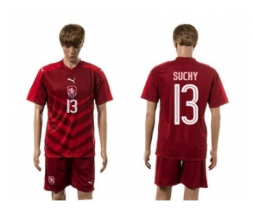 Czech #13 Suchy Red Home Soccer Country Jersey