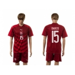 Czech #15 Baros Red Home Soccer Country Jersey