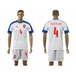 Czech #4 Bartosak Away Soccer Country Jersey