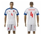 Czech #4 Bartosak Away Soccer Country Jersey