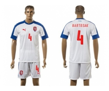 Czech #4 Bartosak Away Soccer Country Jersey