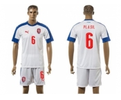 Czech #6 Plasil Away Soccer Country Jersey