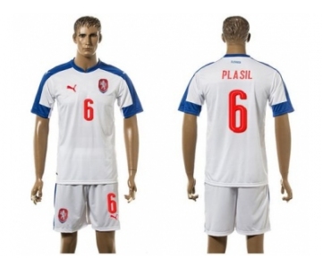 Czech #6 Plasil Away Soccer Country Jersey