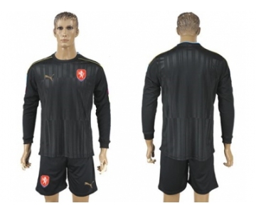 Czech Blank Black Long Sleeves Goalkeeper Soccer Country Jersey