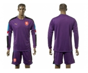 Czech Blank Purple Goalkeeper Long Sleeves Soccer Country Jersey