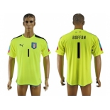 Italy #1 Boffon Shiny Green Goalkeeper Soccer Country Jersey