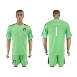 Italy #1 Buffon Green Goalkeeper Soccer Country Jersey