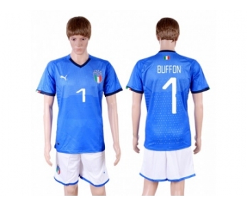 Italy #1 Buffon Home Soccer Country Jersey