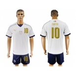 Italy #10 Totti Away Soccer Country Jersey