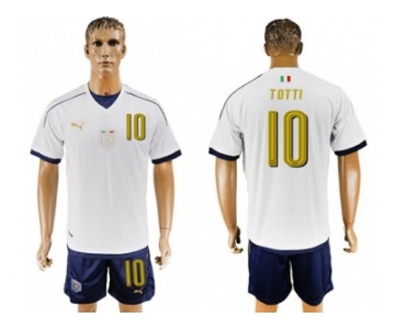 Italy #10 Totti Away Soccer Country Jersey