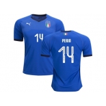 Italy #14 Perin Home Soccer Country Jersey