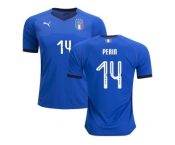 Italy #14 Perin Home Soccer Country Jersey