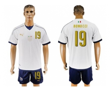 Italy #19 Bonucci Away Soccer Country Jersey