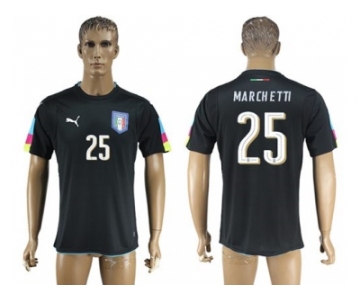 Italy #25 Marchetti Black Goalkeeper Soccer Country Jersey