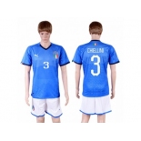 Italy #3 Chiellini Home Soccer Country Jersey