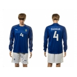 Italy #4 Darmain Blue Home Long Sleeves Soccer Country Jersey1