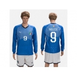 Italy #9 Inglese Blue Home Long Sleeves Soccer Country Jersey