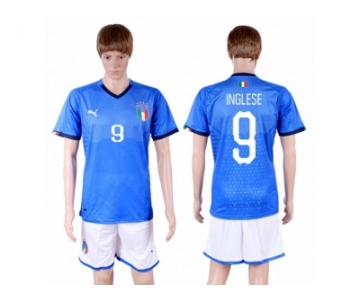 Italy #9 Inglese Home Soccer Country Jersey