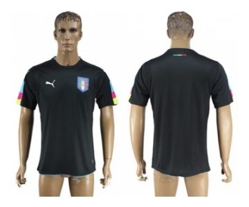 Italy Blank Black Goalkeeper Soccer Country Jersey