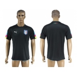 Italy Blank Black Goalkeeper Soccer Country Jerseys