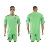 Italy Blank Green Goalkeeper Soccer Country Jersey